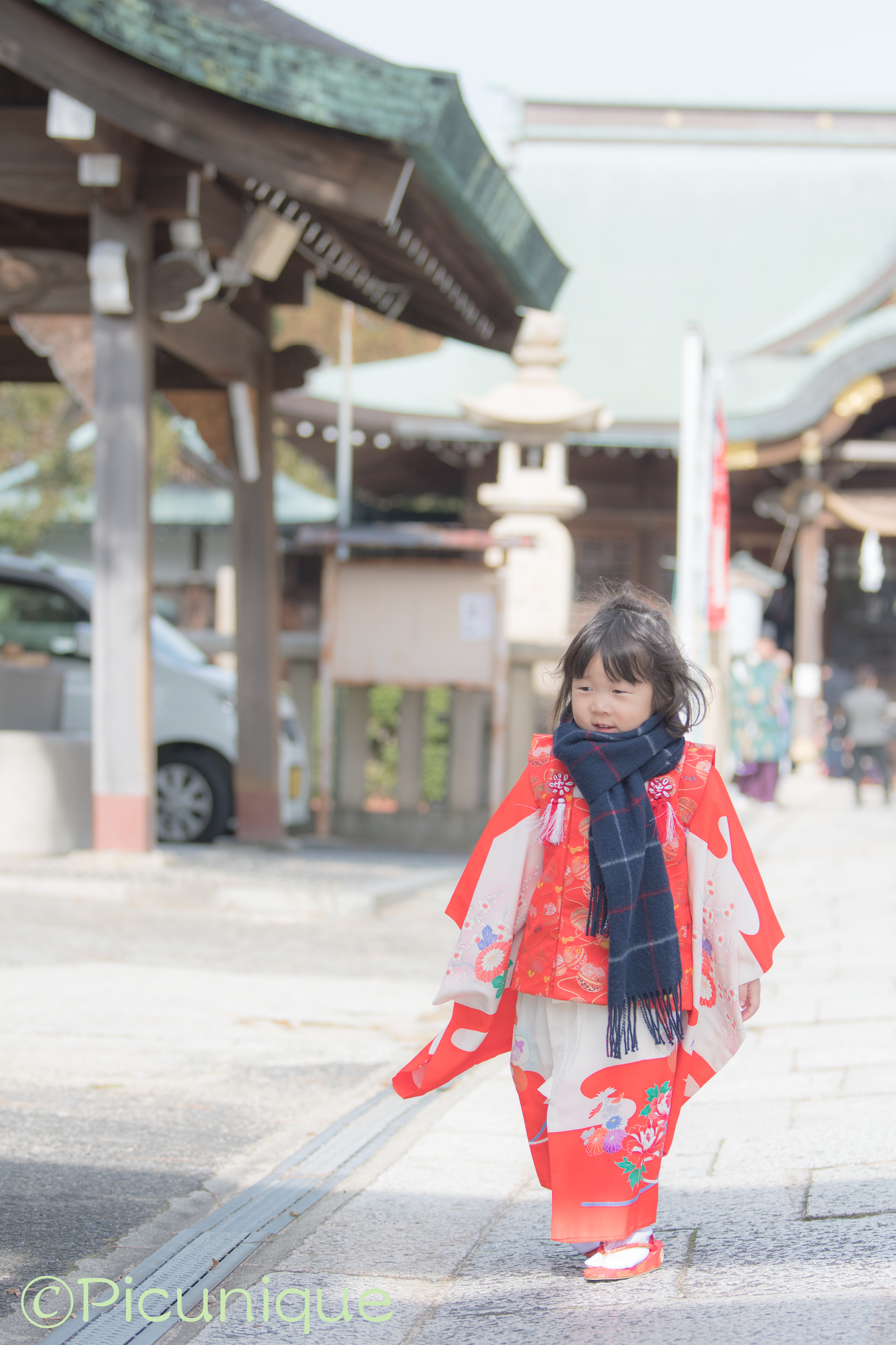 七五三の家族記念写真